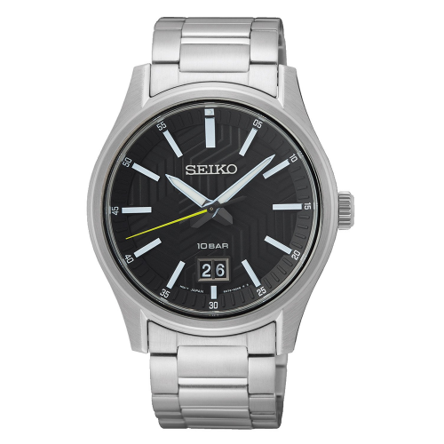 Seiko SUR535P1 Herren-Armbanduhr Großdatum Stahl/Schwarz