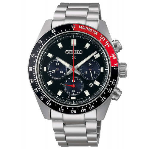 Seiko SSC915P1 Prospex Speedtimer Herren-Armbanduhr Solar Schwarz/Rot