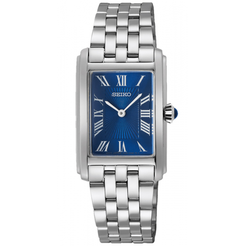 Seiko SWR085P1 Damen-Armbanduhr Rechteckig Stahl/Blau