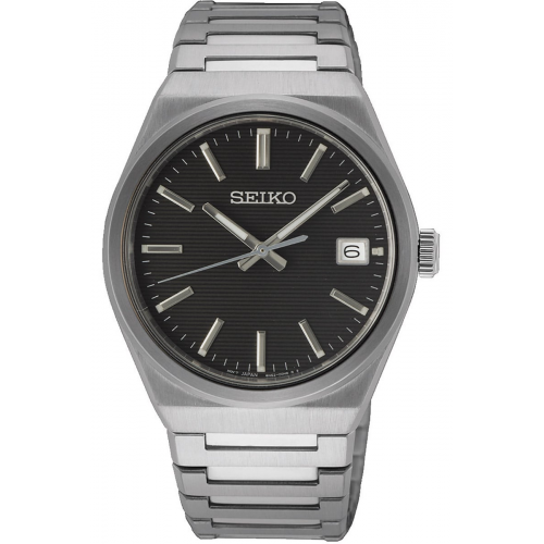 Seiko SUR557P1 Herrenuhr Quarz Stahl/Schwarz