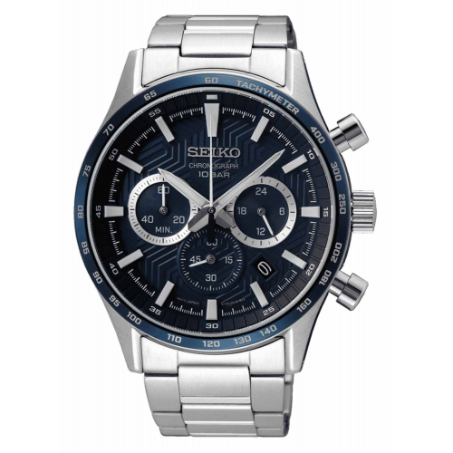 Seiko SSB445P1 Herrenuhr Chronograph Stahl/Blau