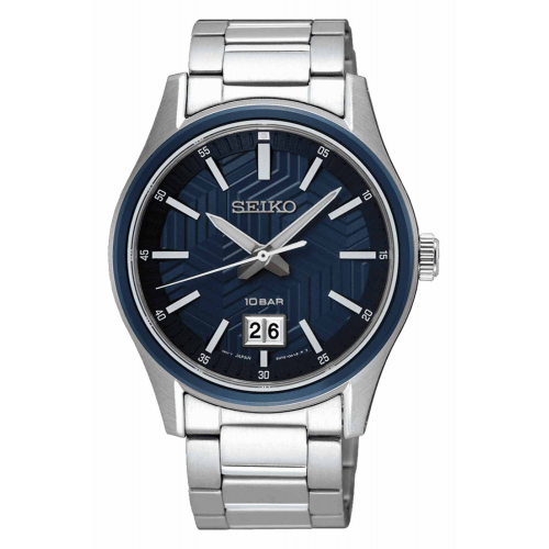 Seiko SUR559P1 Quarzuhr für Herren Stahl/Blau 10 bar