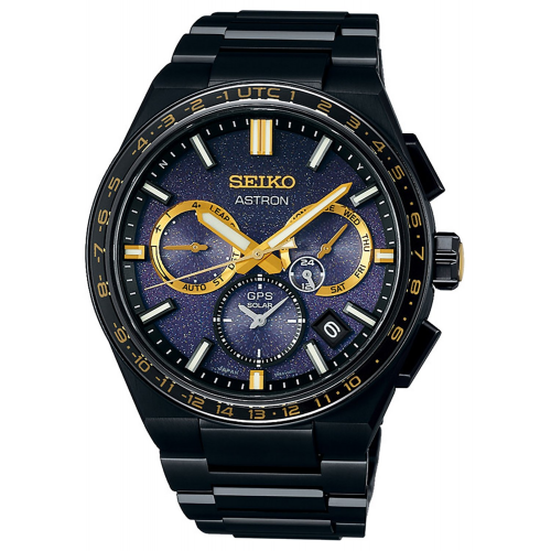 Seiko SSH145J1 Astron GPS Solar Dual Time Herrenuhr Titan Limited Edition