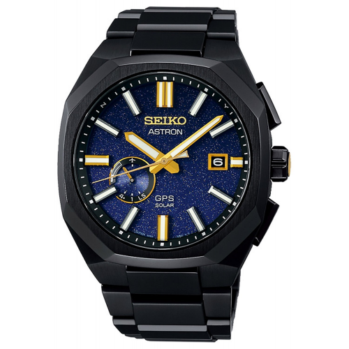 Seiko SSJ021J1 Astron GPS Solar Herrenuhr Titan Schwarz Limited Edition