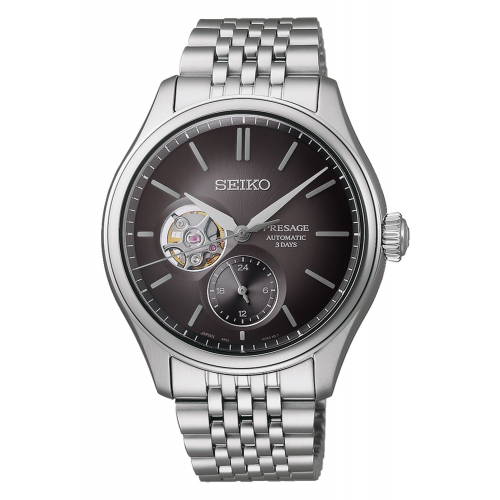 Seiko SPB471J1 Presage Automatik-Herrenuhr Classic Open Heart Grau