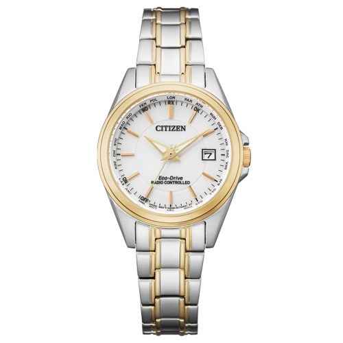 Citizen EC1186-85A Eco-Drive Damenuhr Funk-Solar Bicolor