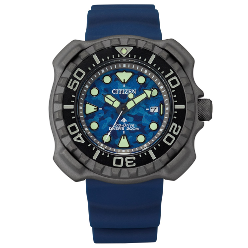 Citizen BN0227-09L Promaster Eco-Drive Herren-Taucheruhr Titan Blau