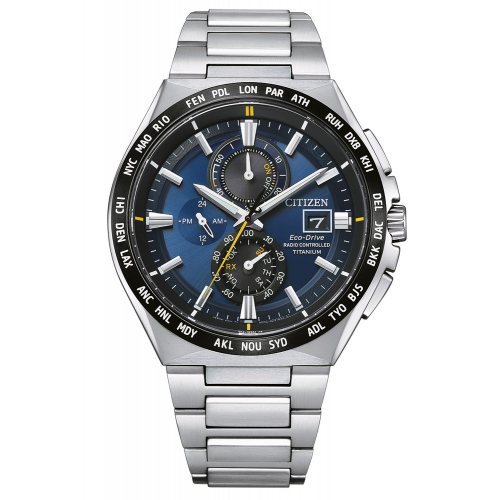 Citizen AT8234-85L Eco-Drive Solar Funkuhr für Herren Titan Blau