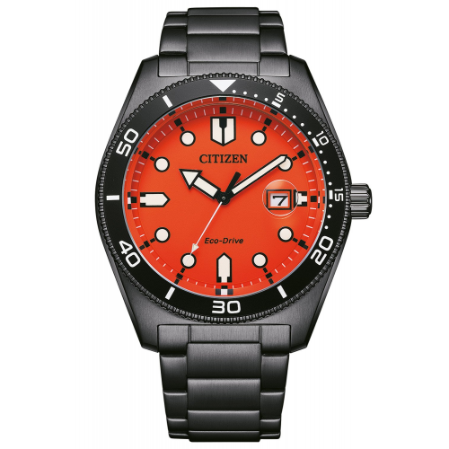 Citizen AW1765-88X Eco-Drive Solaruhr für Herren Schwarz/Orange