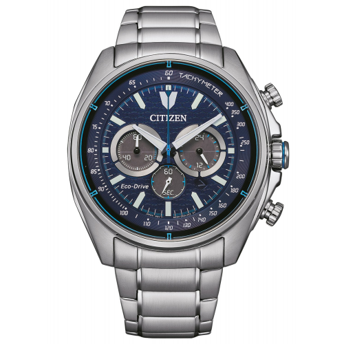 Citizen CA4560-81L Eco-Drive Herren-Chronograph Stahl/Blau