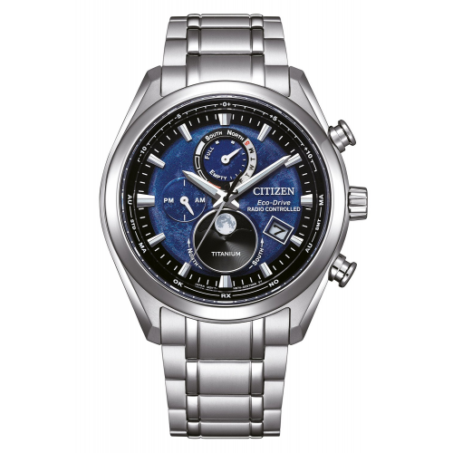 Citizen BY1010-81L Eco-Drive Herrenarmbanduhr Funk-Solar Titan/Blau