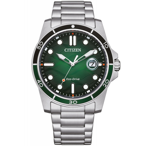 Citizen AW1811-82X Eco-Drive Solar Herrenuhr Stahl/Grün