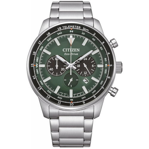 Citizen CA4500-91X Herren-Chronograph Eco-Drive Solar Stahl/Grün