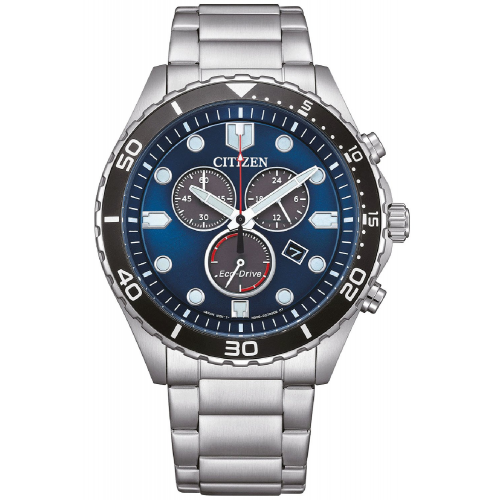 Citizen AT2560-84L Eco-Drive Herren-Chronograph Stahl/Blau