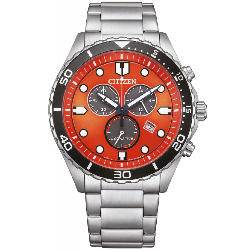 Citizen AT2560-84X Eco-Drive Herrenuhr Chronograph Stahl/Orange