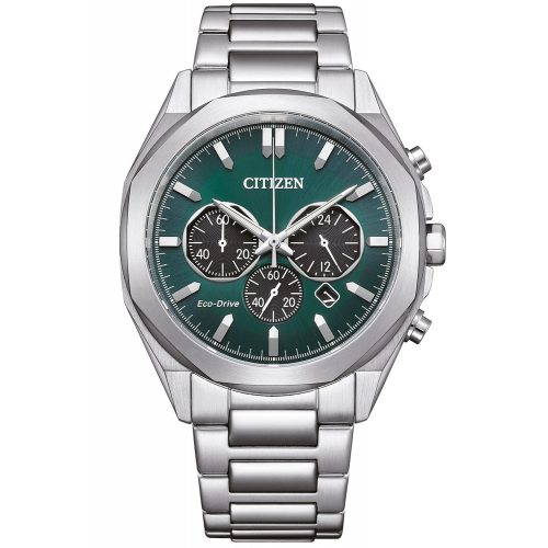 Citizen CA4590-81X Eco-Drive Chronograph Herrenuhr Stahl/Grün