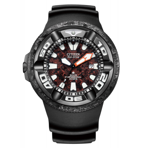 Citizen BJ8059-03Z Promaster Eco-Drive Solar-Taucheruhr Godzilla Rot LE