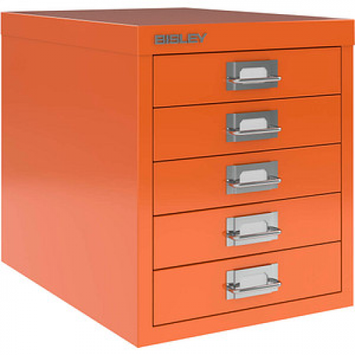 BISLEY MultiDrawer™ L125 Schubladenschrank orange 5 Schubladen 27,9 x 38,0 x 32,5 cm