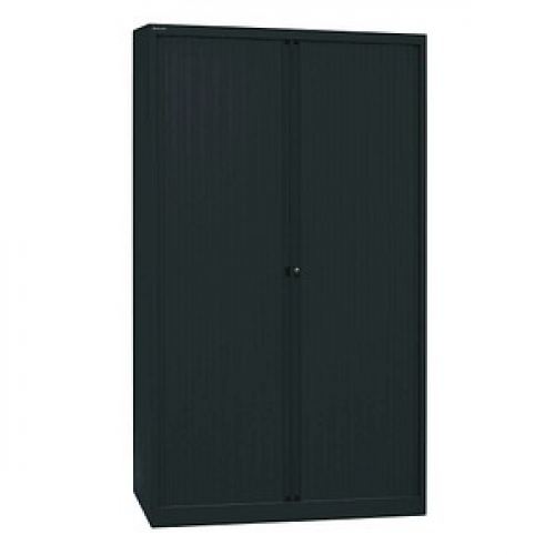 BISLEY Rollladenschrank schwarz 4 Fachböden 120,0 x 43,0 x 198,0 cm