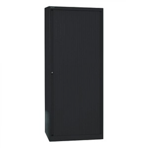 BISLEY Rollladenschrank schwarz 4 Fachböden 80,0 x 43,0 x 198,0 cm