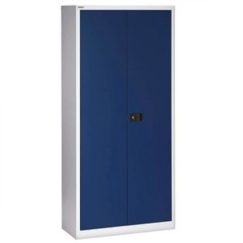 BISLEY Stahlschrank Universal E722A03505 lichtgrau, oxofordblau 91,4 x 40,0 x 180,6 cm, aufgebaut