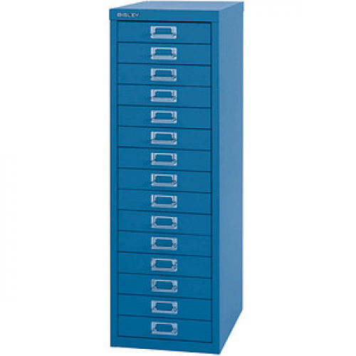 BISLEY MultiDrawer™ L3915 Schubladenschrank blau 15 Schubladen 27,8 x 38,0 x 85,7 cm