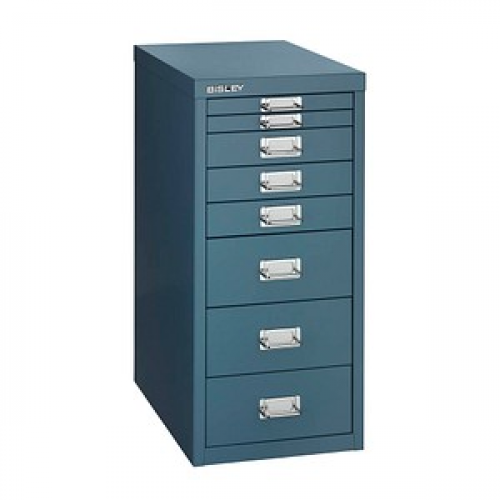 BISLEY MultiDrawer™ L298 Schubladenschrank blau 8 Schubladen 27,8 x 38,0 x 59,0 cm