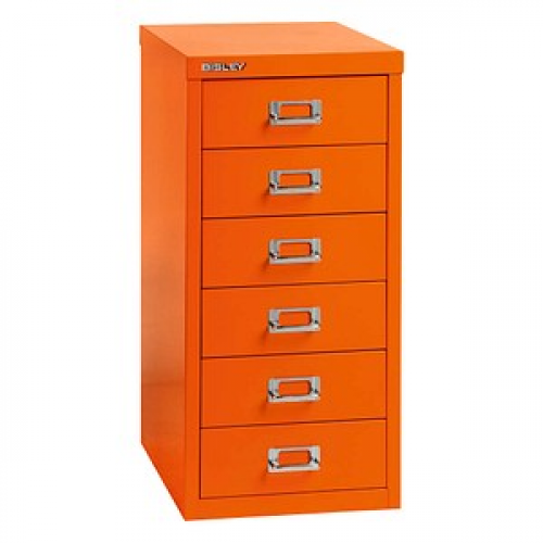 BISLEY MultiDrawer™ L296 Schubladenschrank orange 6 Schubladen 27,8 x 38,0 x 59,0 cm
