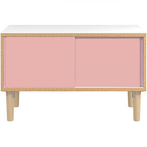 BISLEY Sideboard Poise, POS1007W620 verkehrsweiß, rosa 100,0 x 45,0 x 62,1 cm