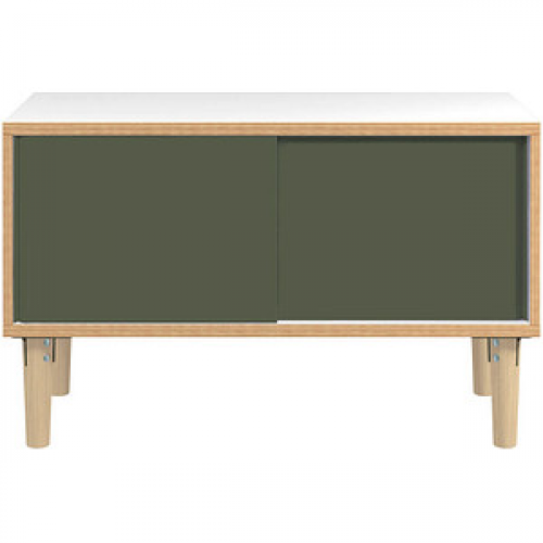 BISLEY Sideboard Poise, POS1007W623 verkehrsweiß, olivegrün 100,0 x 45,0 x 62,1 cm
