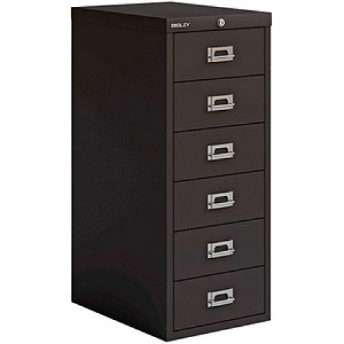 BISLEY MultiDrawer™ Schubladenschrank schwarz 6 Schubladen 27,9 x 40,8 x 67,0 cm