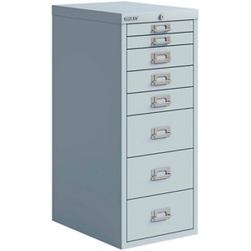 BISLEY MultiDrawer™ Schubladenschrank lichtgrau 8 Schubladen 27,9 x 40,8 x 67,0 cm