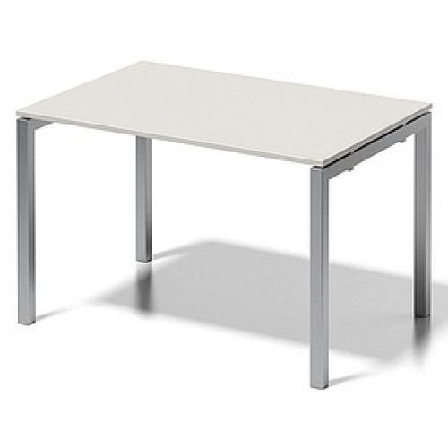 BISLEY Cito Schreibtisch grauweiß, silber rechteckig, 4-Fuß-Gestell silber 120,0 x 80,0 cm