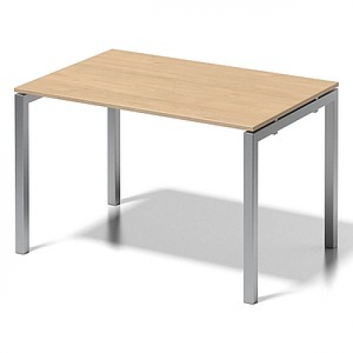 BISLEY Cito Schreibtisch ahorn, silber rechteckig, 4-Fuß-Gestell silber 120,0 x 80,0 cm