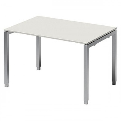 BISLEY Cito höhenverstellbarer Schreibtisch grauweiß, silber rechteckig, 4-Fuß-Gestell silber 120,0 x 80,0 cm