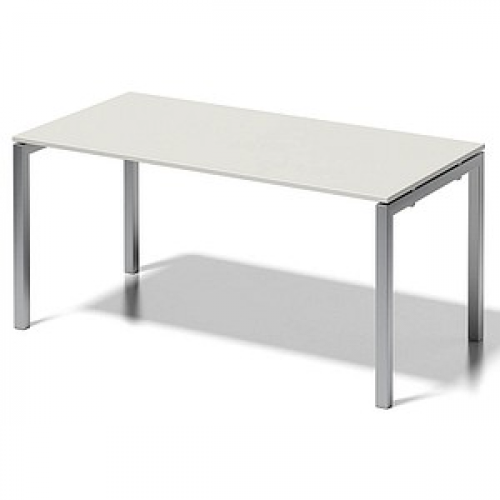 BISLEY Cito Schreibtisch grauweiß, silber rechteckig, 4-Fuß-Gestell silber 160,0 x 80,0 cm