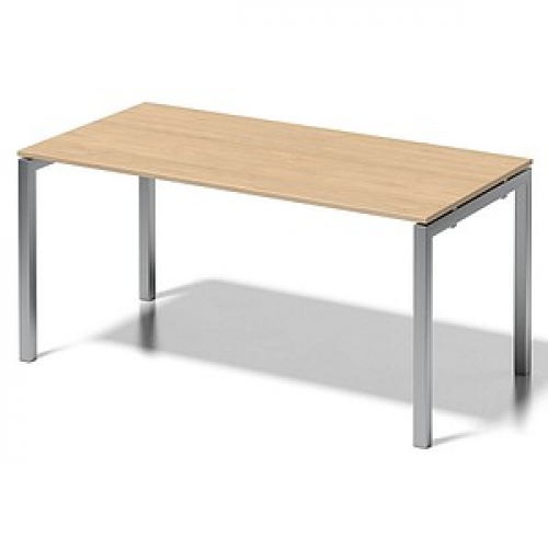 BISLEY Cito Schreibtisch ahorn, silber rechteckig, 4-Fuß-Gestell silber 160,0 x 80,0 cm