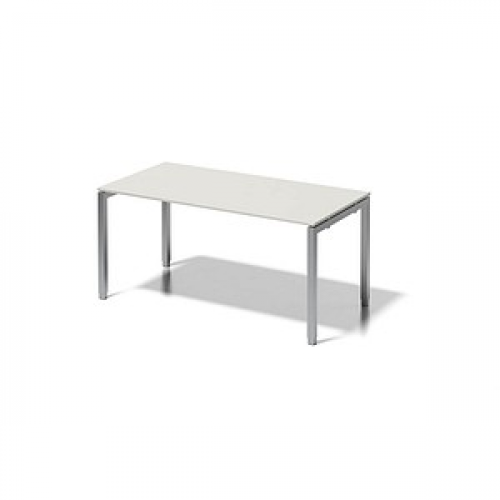 BISLEY Cito höhenverstellbarer Schreibtisch grauweiß, silber rechteckig, 4-Fuß-Gestell silber 160,0 x 80,0 cm