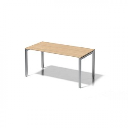 BISLEY Cito höhenverstellbarer Schreibtisch ahorn, silber rechteckig, 4-Fuß-Gestell silber 160,0 x 80,0 cm