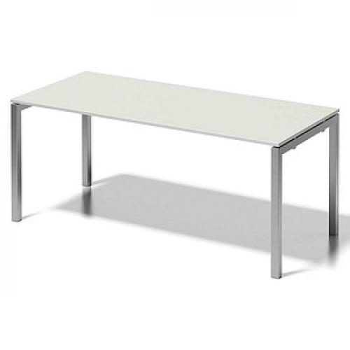 BISLEY Cito Schreibtisch grauweiß, silber rechteckig, 4-Fuß-Gestell silber 180,0 x 80,0 cm