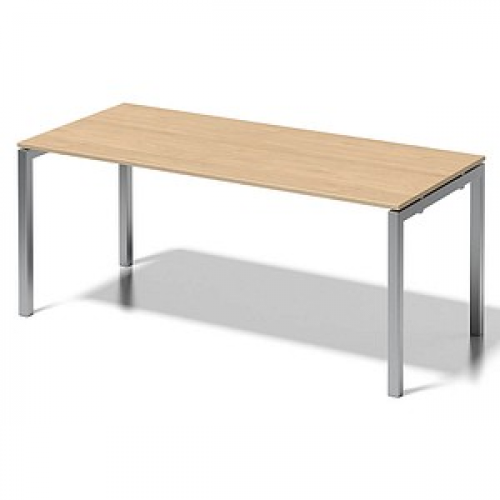 BISLEY Cito Schreibtisch ahorn, silber rechteckig, 4-Fuß-Gestell silber 180,0 x 80,0 cm