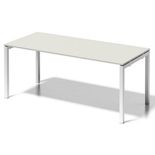 BISLEY Cito Schreibtisch grauweiß, verkehrsweiß rechteckig, 4-Fuß-Gestell weiß 180,0 x 80,0 cm