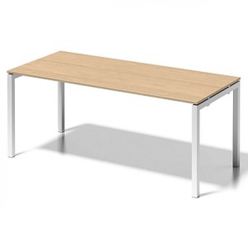 BISLEY Cito Schreibtisch ahorn, verkehrsweiß rechteckig, 4-Fuß-Gestell weiß 180,0 x 80,0 cm