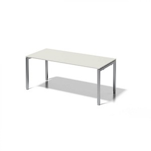 BISLEY Cito höhenverstellbarer Schreibtisch grauweiß, silber rechteckig, 4-Fuß-Gestell silber 180,0 x 80,0 cm