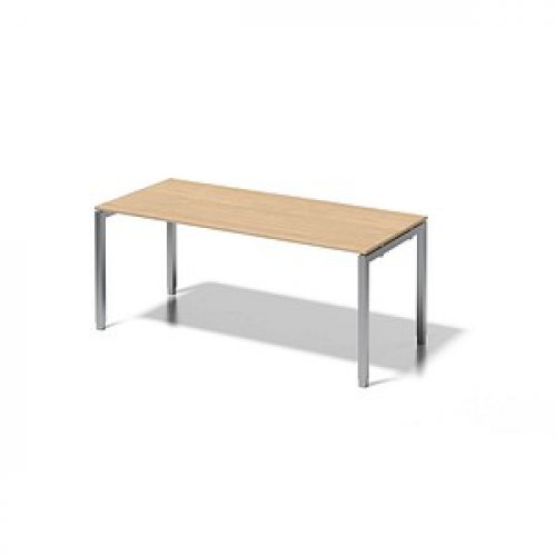 BISLEY Cito höhenverstellbarer Schreibtisch ahorn, silber rechteckig, 4-Fuß-Gestell silber 180,0 x 80,0 cm