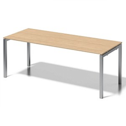 BISLEY Cito Schreibtisch ahorn, silber rechteckig, 4-Fuß-Gestell silber 200,0 x 80,0 cm