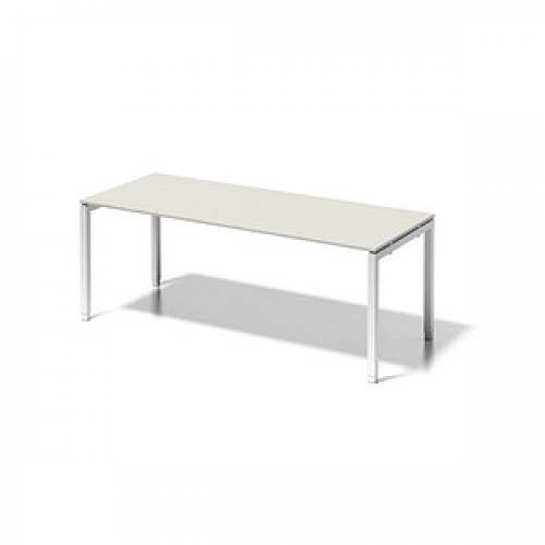 BISLEY Cito höhenverstellbarer Schreibtisch grauweiß, verkehrsweiß rechteckig, 4-Fuß-Gestell weiß 200,0 x 80,0 cm