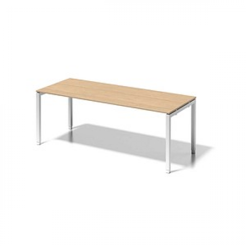 BISLEY Cito höhenverstellbarer Schreibtisch ahorn, verkehrsweiß rechteckig, 4-Fuß-Gestell weiß 200,0 x 80,0 cm