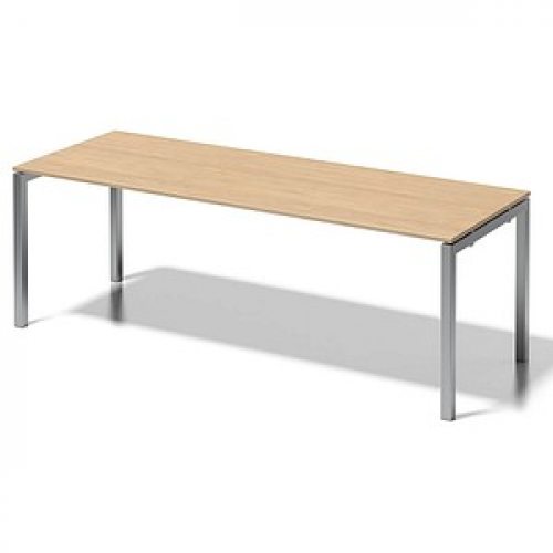 BISLEY Cito Schreibtisch ahorn, silber rechteckig, 4-Fuß-Gestell silber 220,0 x 80,0 cm