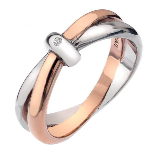 Hot Diamonds DR112 Damenring Silber Bicolor Eternity